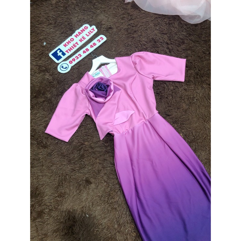 ANH VÀ VIDEO THAT 100%    ĐẦM ÔM BODY OMBRE LOANG MÀU ĐÍNH HOA