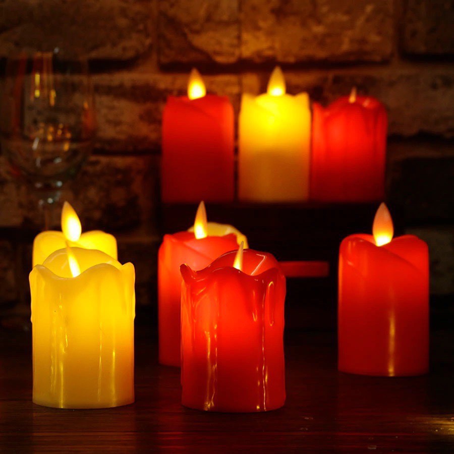 5 Cây Nến Sáp Điện Tử Đèn Led Tim Lắc Kèm Sẵn Pin Size 7*5CM Trang Trí Lễ Tiệc Thờ Cúng Lễ Vu Lan Candle Led Light