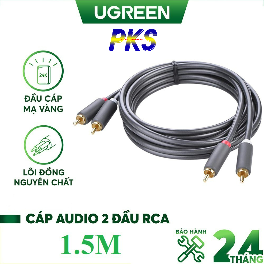 Dây cáp AV 2 đầu RCA dài 1.5M Ugreen 10517