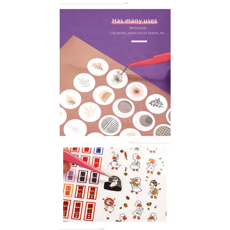 Nhíp dán nhãn dán bằng thép không gỉ màu sắc ngọt ngào