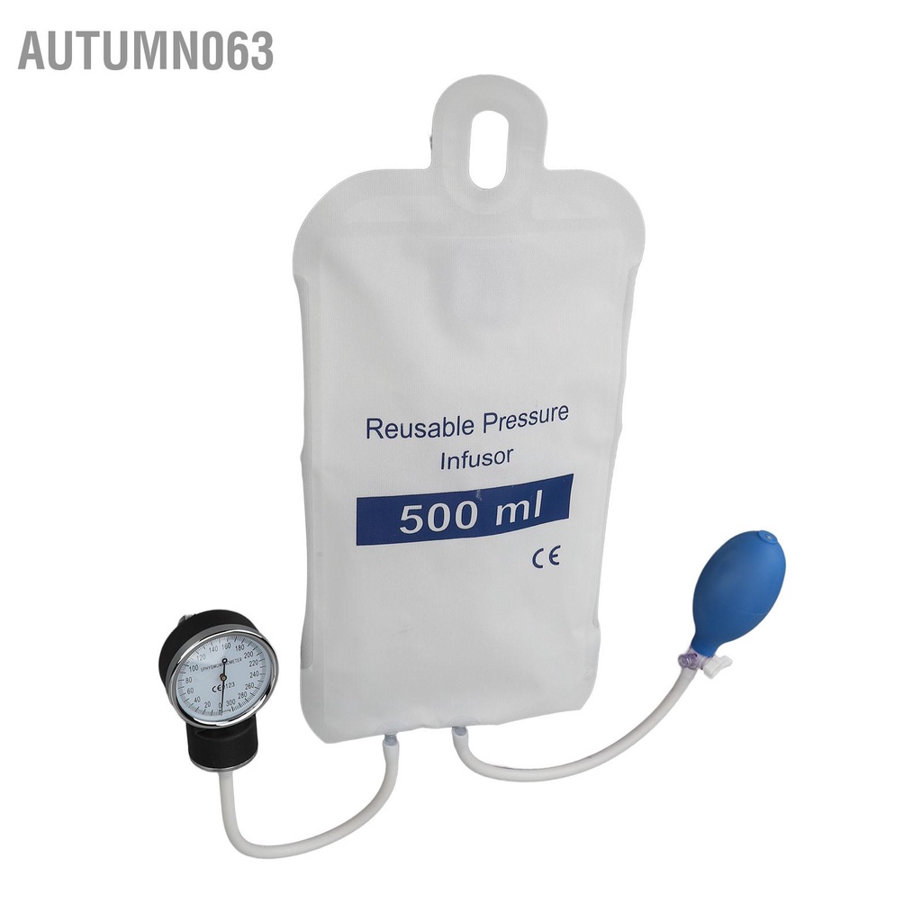 Truyền nhanh chất lỏng Túi áp lực truyền suất chuyên nghiệp có đồng hồ đo để dịch khẩn cấp 500ML Autumn063
