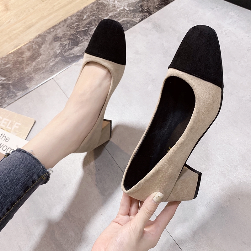 Giày cao gót mũi vuông phong cách phương Tây | BigBuy360 - bigbuy360.vn