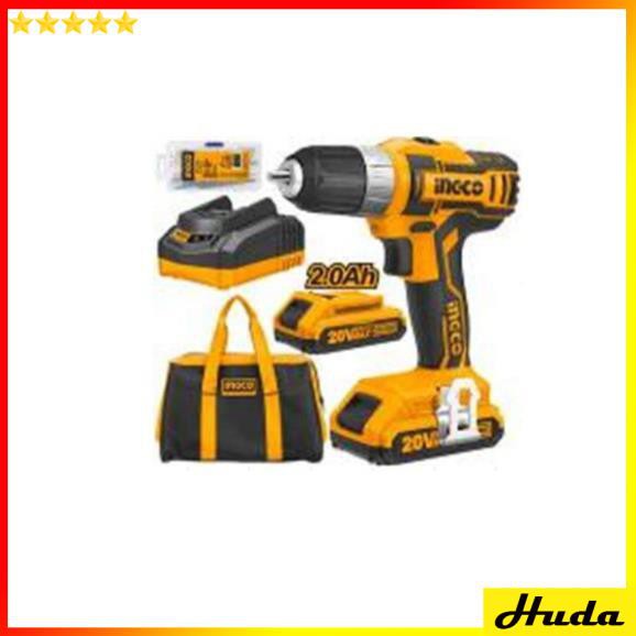 [INGCO Chính Hãng] 20V-10mm CDLI2002 Máy khoan dùng pin Lithium hiệu INGCO - 2 PIN - 47 linh kiện [Chính Hãng Ingco]