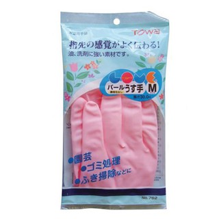 Găng tay cao su Nhật Bản size M (Towa) - Hồng (TAnh)