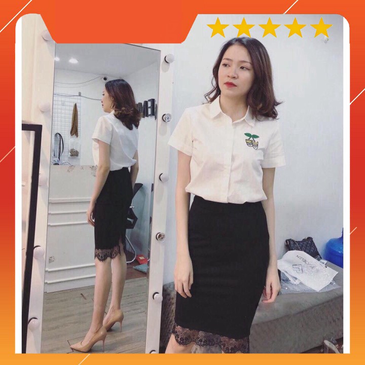 {GIÁ SỈ TẬN GỐC} CHÂN VÁY BÚT CHÌ PHỐI REN CÔNG SỞ HÀNG ĐẸP V03 | BigBuy360 - bigbuy360.vn