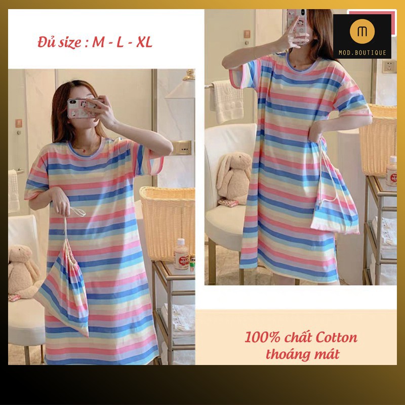 Váy Mặc Nhà Váy Ngủ Họa Tiết Đáng Yêu, Chất Cotton Mềm Mịn Diện Hè V6 | BigBuy360 - bigbuy360.vn