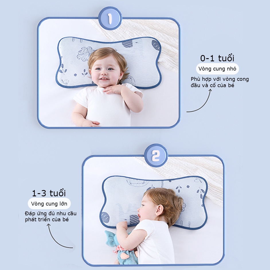 Gối điều hòa cao cấp KUB, gối trẻ em chất liệu polyester siêu thoáng khí bảo vệ giấc ngủ cho bé - KUB OFFICIAL