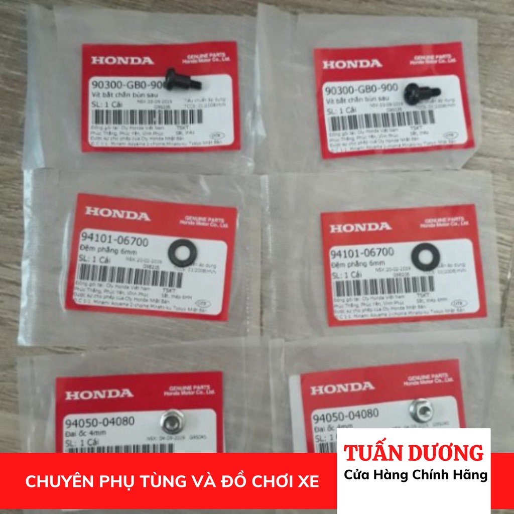 Bộ ốc bắt chắn bùn sau chính hãng Honda lắp cho dream và wave honda các loại -đẹp như zin 100%