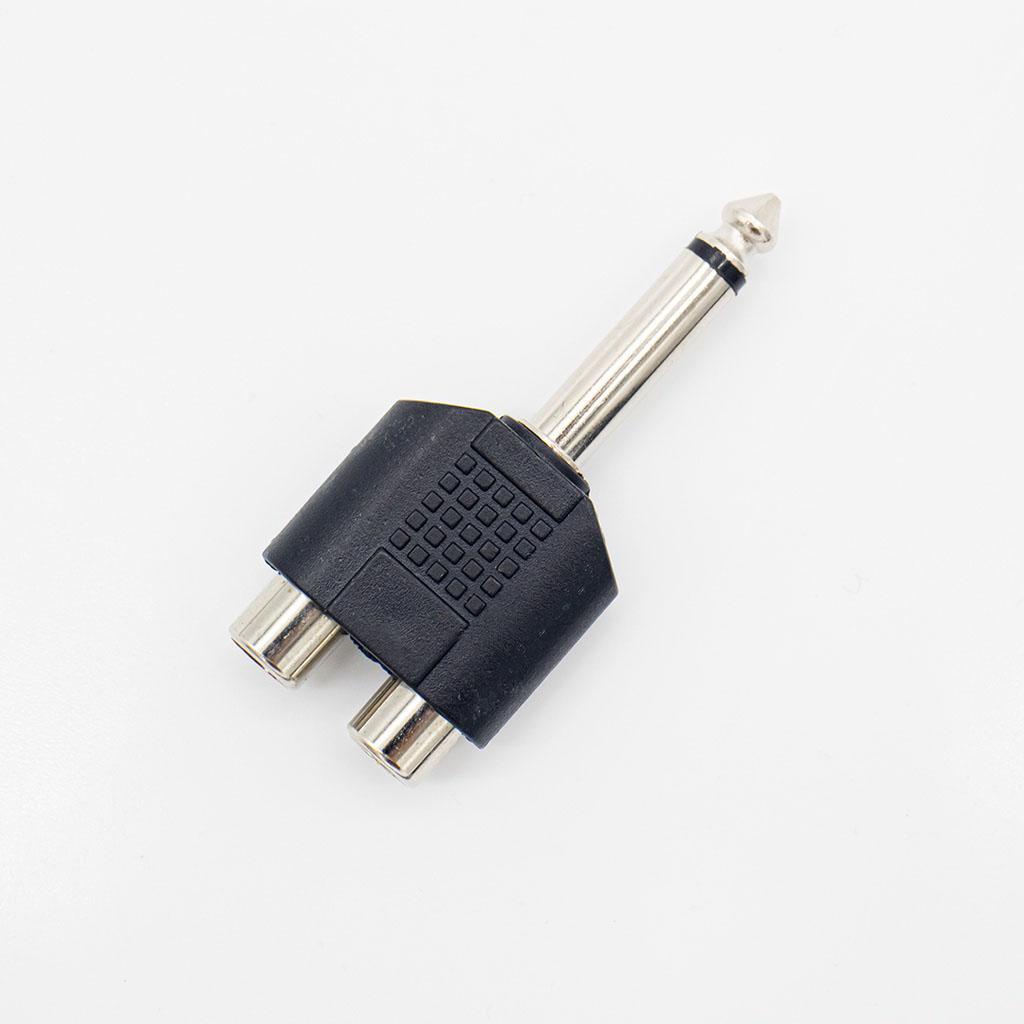Jack 6 Ly Ra AV Hoa Sen - RẮC Chia 6.5mm ra 2 cổng RCA AV HOA SEN