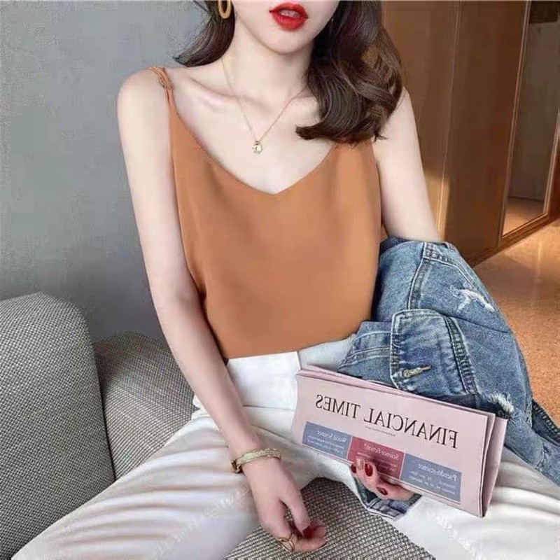 Áo hai dây lụa đũi full màu (hàng sẵn)
