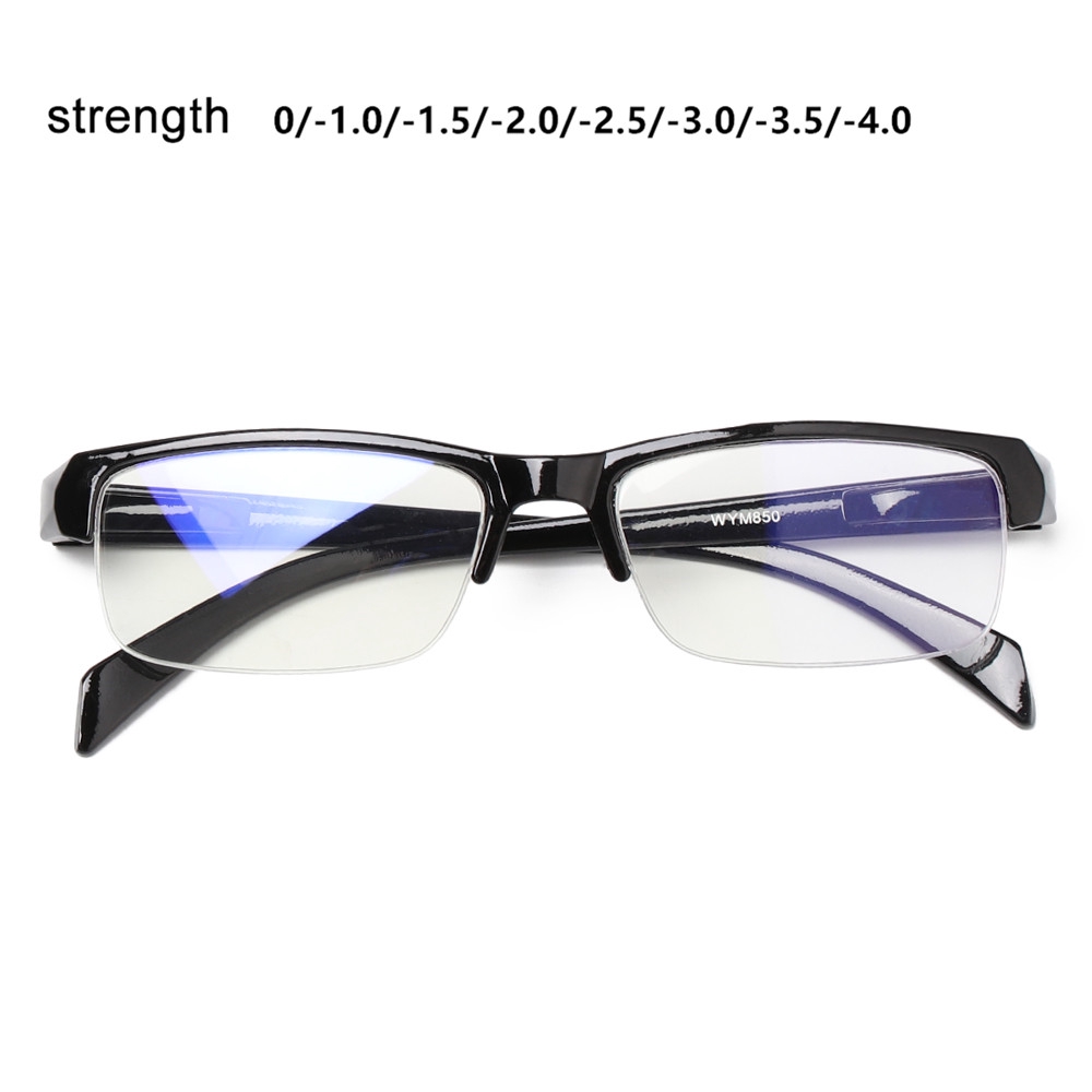 Mắt kính cận thị gọng nửa bằng nhựa resin linh hoạt dành cho nam và nữ