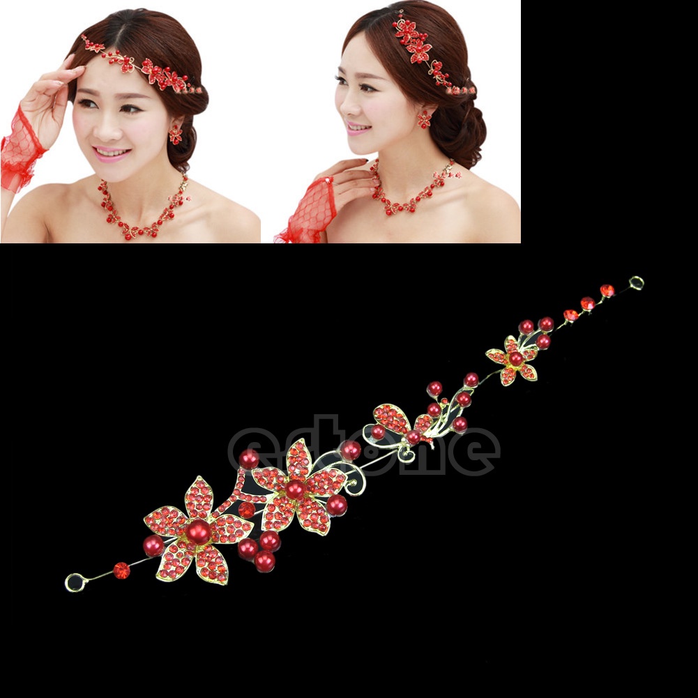 Cài Tóc Hoa Đính Đá Và Ngọc Trai Nhân Tạo Thời Trang