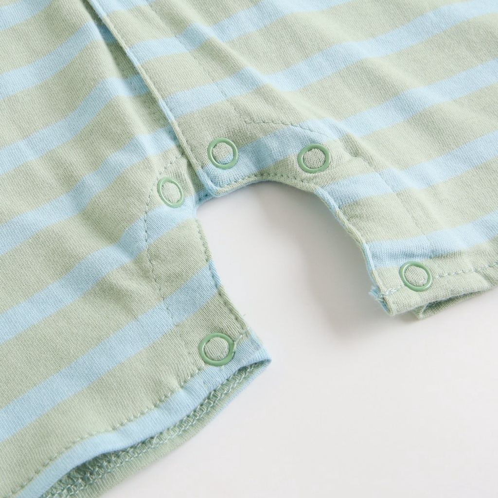 Sanlutoz Áo Liền Quần Ngắn Tay Họa Tiết Sọc Thời Trang Cho Bé Trai