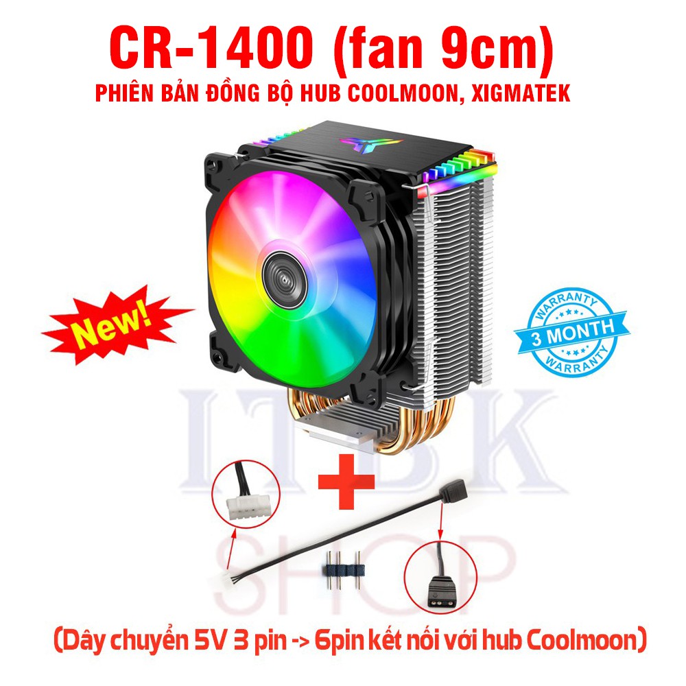 Tản Nhiệt Khí CPU Làm Mát, Fan CPU Jonsbo CR1400 CR1200 Led RGB - Hỗ trợ Intel và AMD