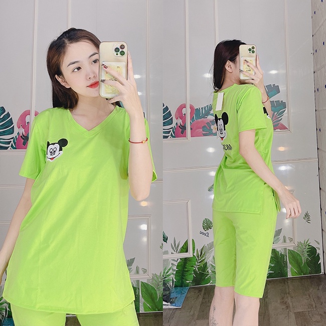 Đồ bộ nữ bộ mặc nhà bigsize bộ mặc nhà sau sinh dễ thương thun cotton 35% A043 - Diễm Quỳnh