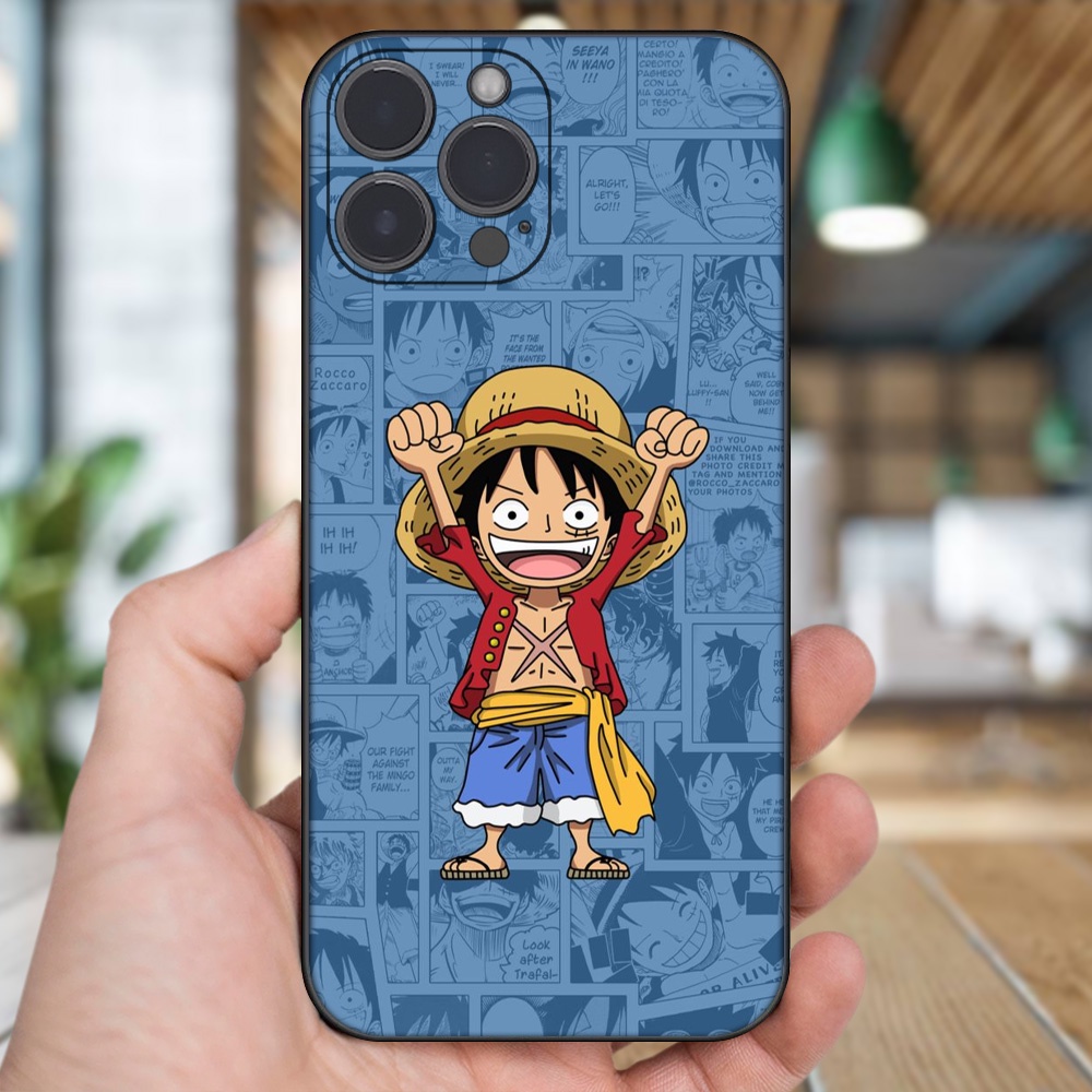 Ốp lưng iPhone 13 Pro Max dẻo đen cạnh vuông in hình Luffy One Piece