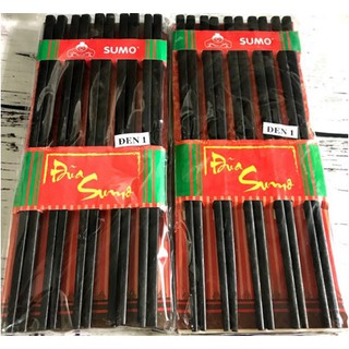 Vĩ 10 đôi đũa gỗ sumo đen