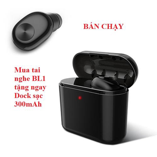 Tai nghe Bluetooth cao cấp BL1 + Dock sạc 300 mah có mic đàm thoại