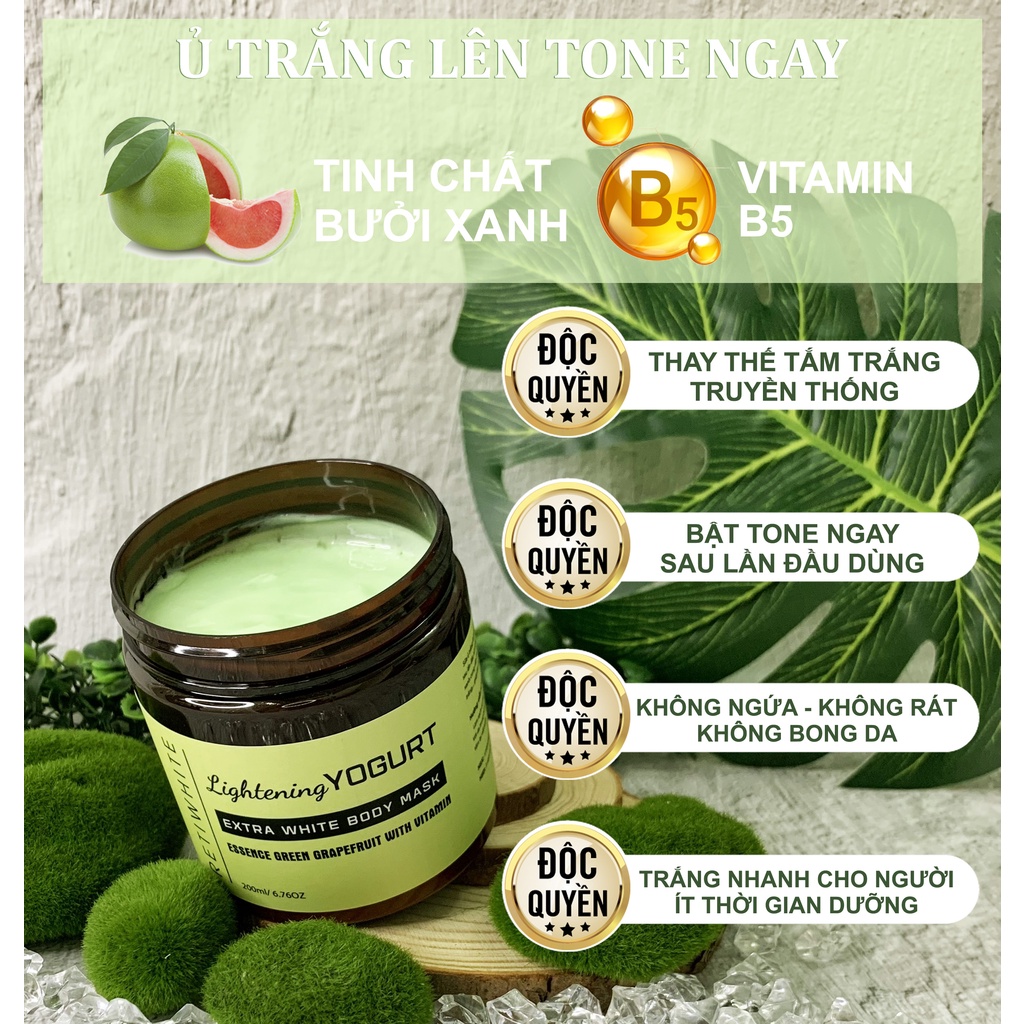 Mặt nạ ủ trắng da toàn thân tinh chất bưởi xanh và hạt vitamin - phục hồi và tái tạo da khô 200ml