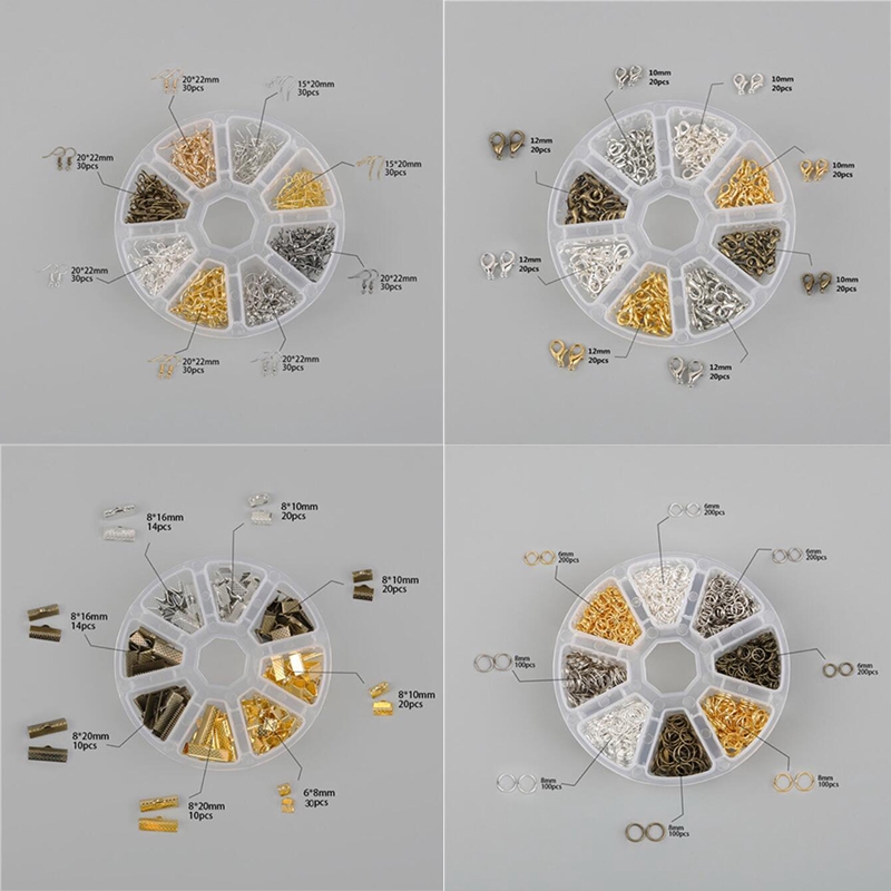 Bộ nguyên liệu hỗn hợp dùng để làm trang sức móc khuyên/hạt trang sức/kẹp tóc/ghim/vòng tay