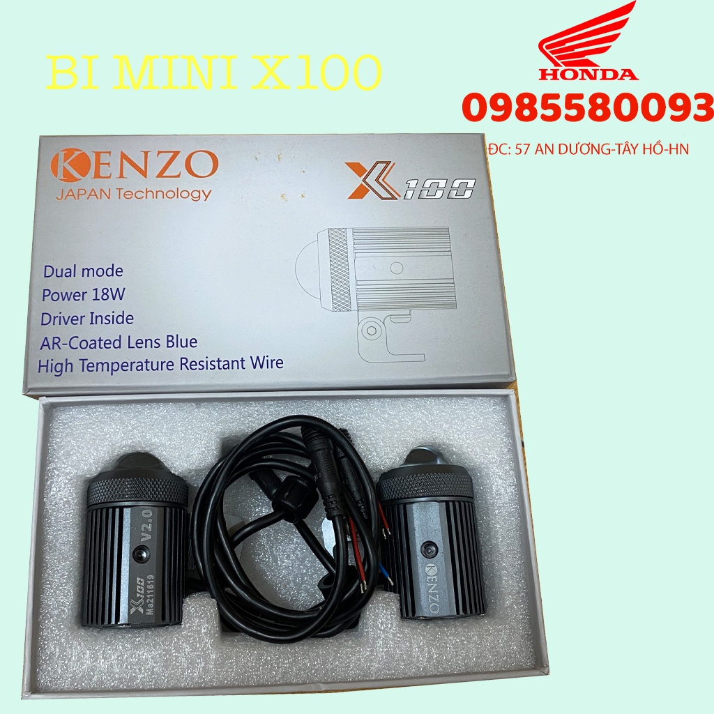 Kenzo X100 Ver 2.0 - Bi Cầu Led Mini Trợ Sáng 2020 - Hàng Chính Hãng