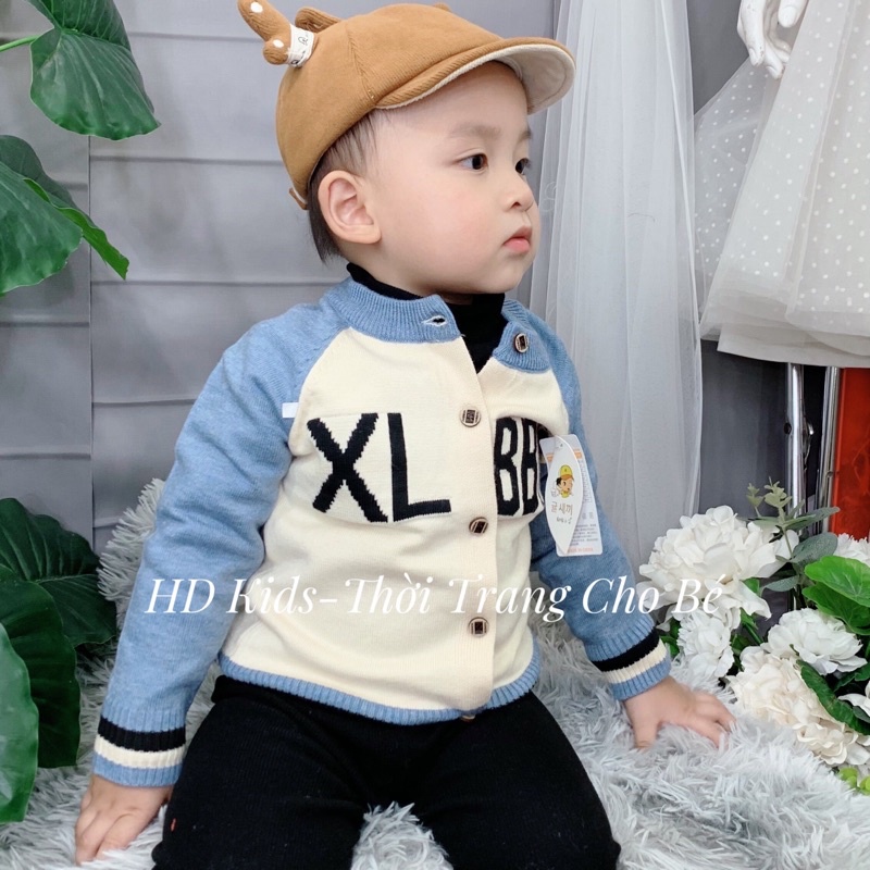 Áo len cardigan cho bé chất đanh mềm đẹp, áo len bé trai, áo khoác len size nhí