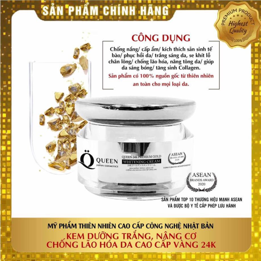 [CHÍNH HÃNG] Kem Dưỡng Trắng Nâng Cơ Chống Lão Hóa Da Cao Cấp Vàng 24K Nhật Bản Queen Japan Cosmetics MELASMA CREAM