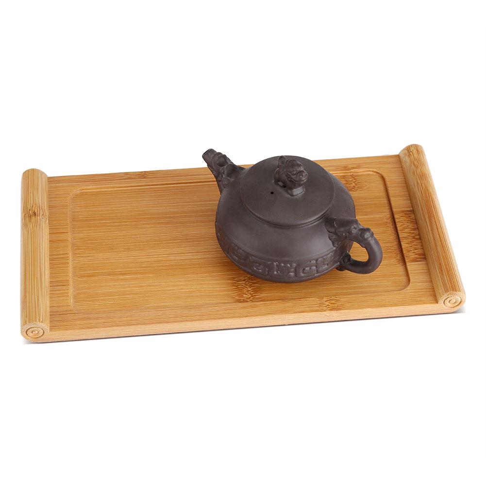 【Ready Stock】Khay đựng bình trà bằng tre trơn màu thanh lịch