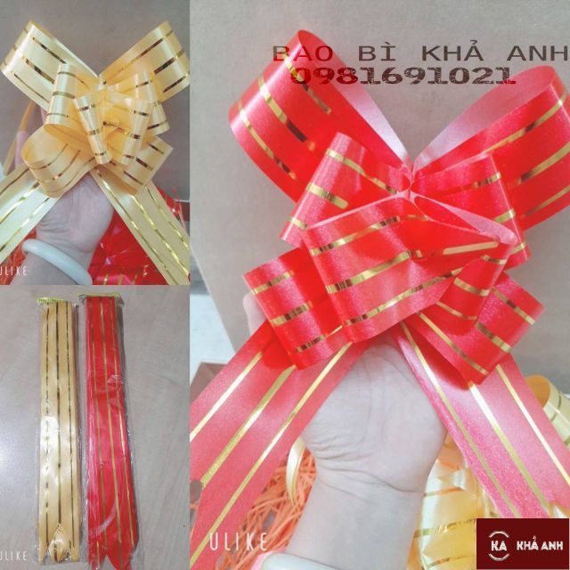 🎀🎀 Nơ Rút Trang Trí Giỏ quà Tết siêu Xinh Tết Tân Sửu - bản rộng 4.5cm