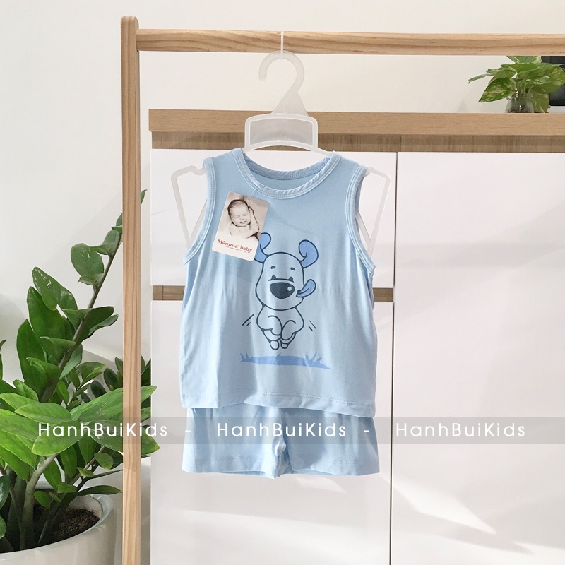 Bộ ba lỗ cho bé vải sợi tre Momma