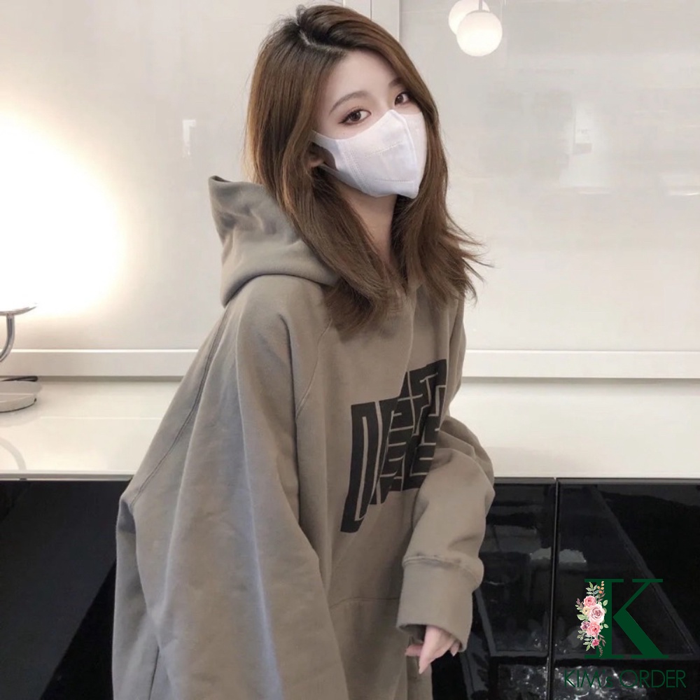 Áo Khoác Hoodie Nam Nữ Unisex Đồ Đôi Màu Nâu Xám Be Hoạ Tiết Mê Cung Phom Rộng Dài Tay Có Mũ Phong Cách Ulzzang Loại 1