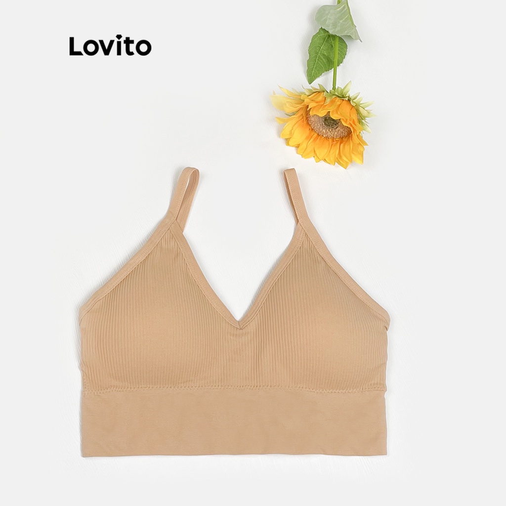 Áo ngực thể thao Lovito L00002 mềm mại có thể tháo rời màu xanh lá/đen/vàng #5