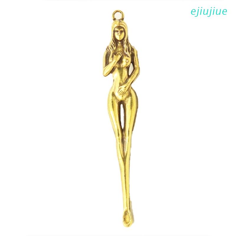Dụng cụ lấy ráy tai bằng đồng hình nữ thần sáng tạo có vòng gắn móc khóa siêu nhẹ tiện ích cho cắm trại ngoài trời