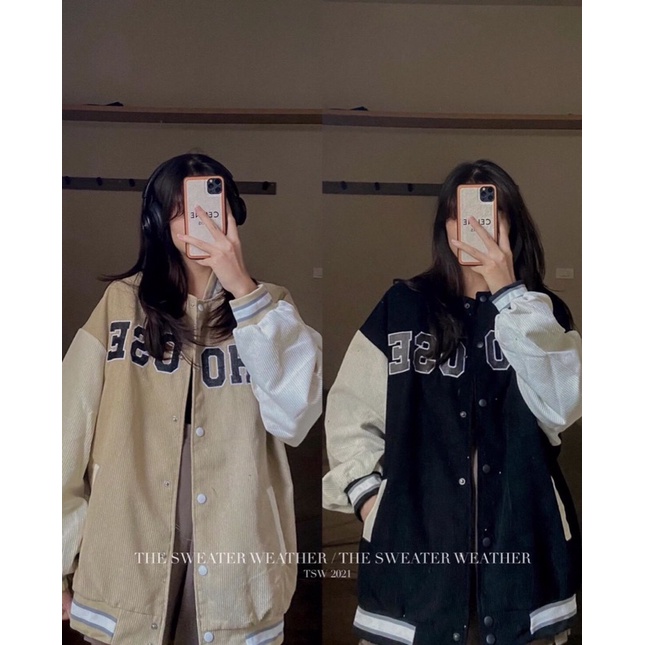 [Ảnh thật/Video]Áo bomber “CHOOSE”chất nhung tăm dày dặn Áo khoác cá tính in hình dáng Hàn Quốc