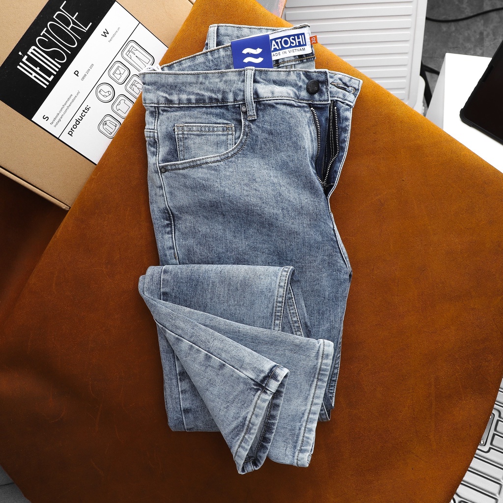 Quần jean nam SATOSHI SAQJ46 dáng slimfit ống vừa, phong cách trẻ trung, co giãn thoải mái