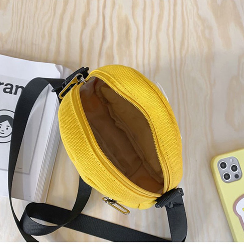 Túi đeo vai IELGY thiết kế lòng đỏ trứng/ bơ hoạt hình màu sắc tương phản phong cách Nhật Bản đáng yêu cho bé gái