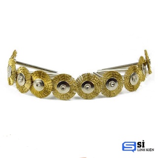 Bộ 9 chổi đồng đánh gỉ mini trục 3.17mm [freeship].