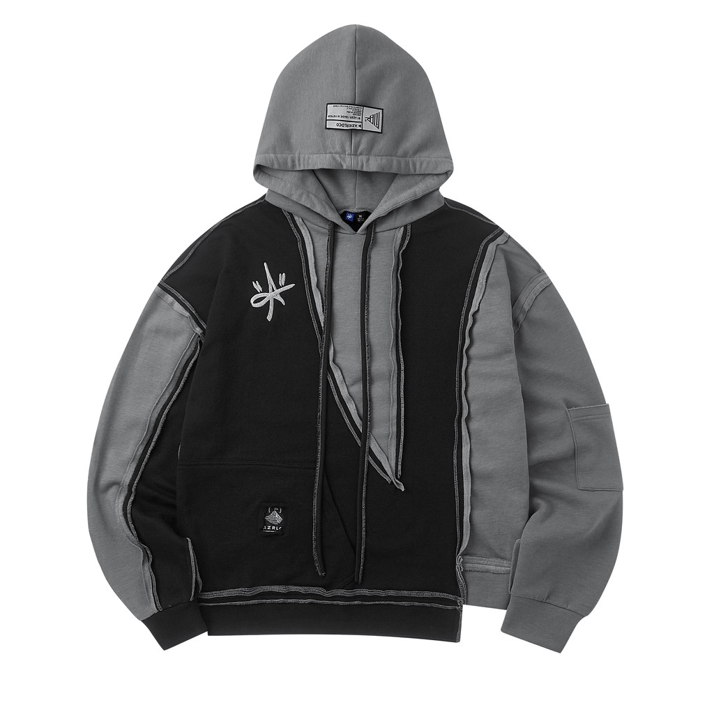 ÁO HOODIE XÁM ĐEN RÁP AZIER | BigBuy360 - bigbuy360.vn