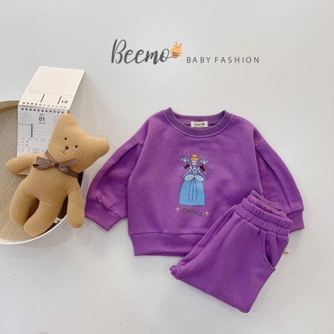 Bộ nỉ bông tím Beemo