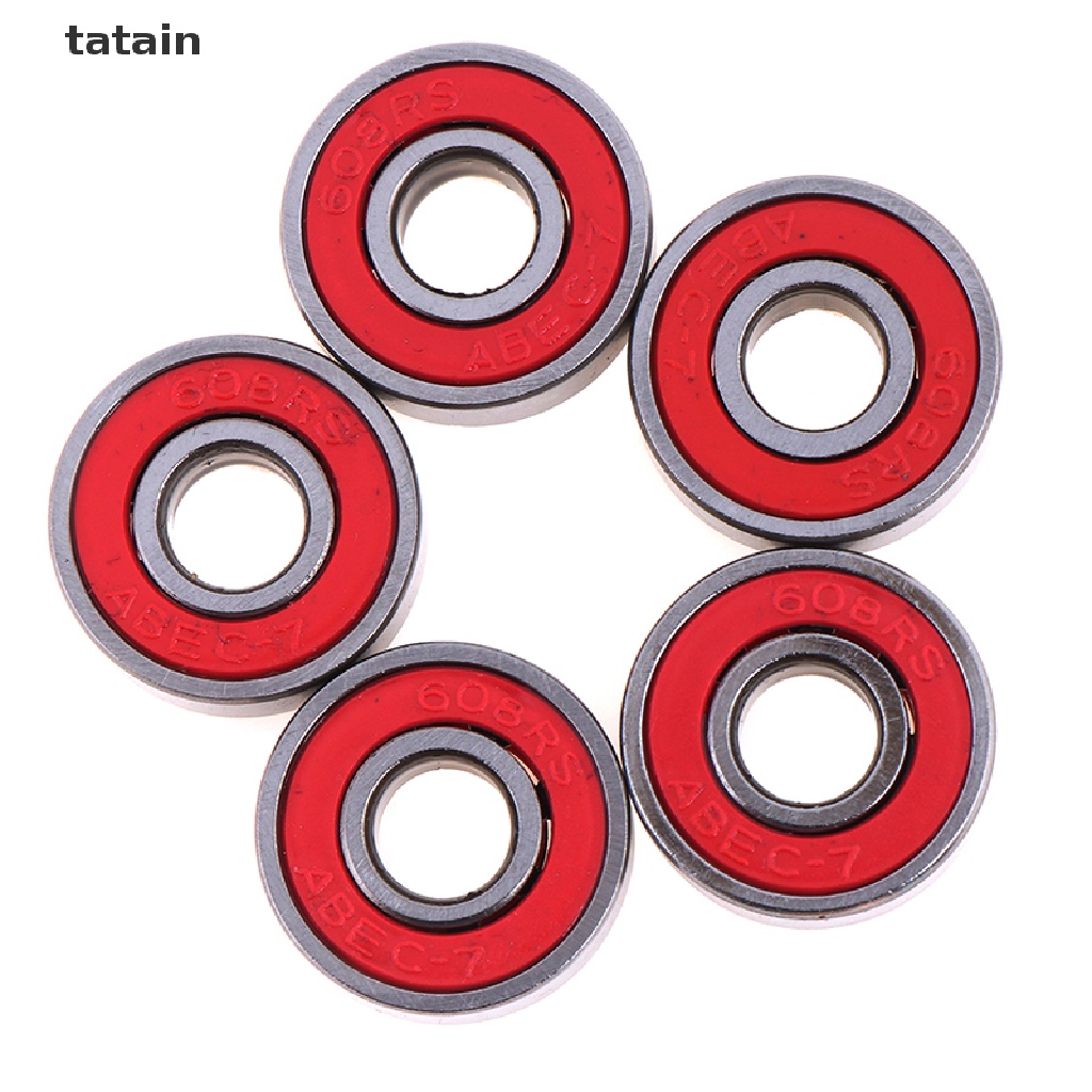[TAT] 5Pcs Red ABEC-7 608RS Skateboard Roller Sealed Ball Bearings 8x22x7mm CVX