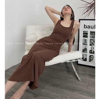 AMBER DRESS Váy Ba Lỗ Hở Lưng THESIS Len Tăm Co giãn