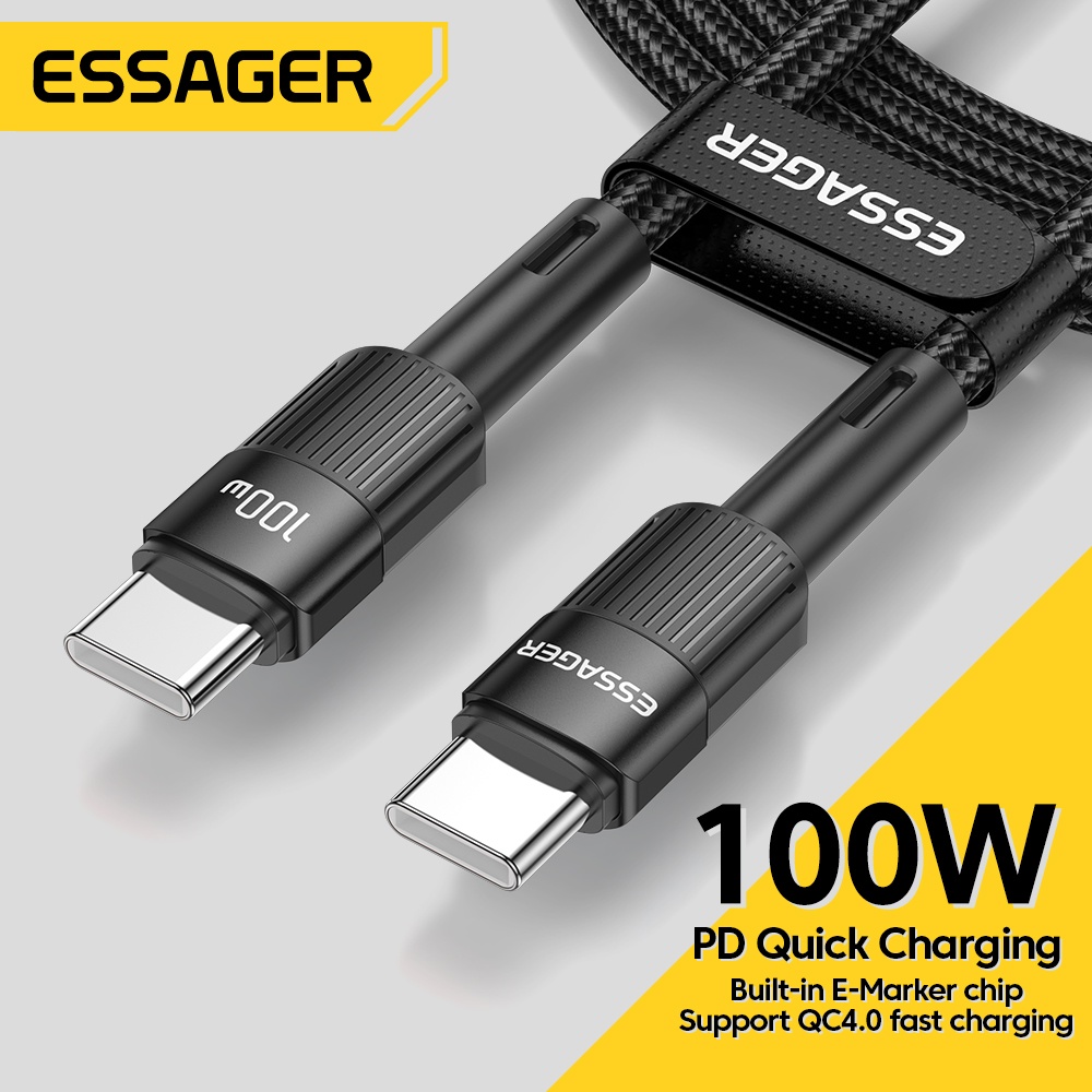 Dây cáp sạc nhanh Essager USB C QC 4.0 5A 100W cho điện thoại Android Huawei