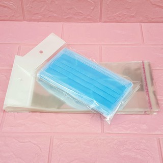 100g (~45cái) Túi Opp dán mép (Treo) 12x20cm (+ 4cm + 4cm) - Túi nilon băng keo dán miệng