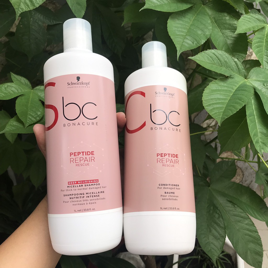 Dầu gội xả chữa trị tóc hư tổn Schwarzkopf BC Repair Rescue 1000mlx2