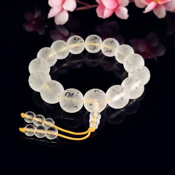 Vòng Đeo Tay Chuỗi Hạt Pha Lê Màu Trắng Phong Cách Wenwan 7.8