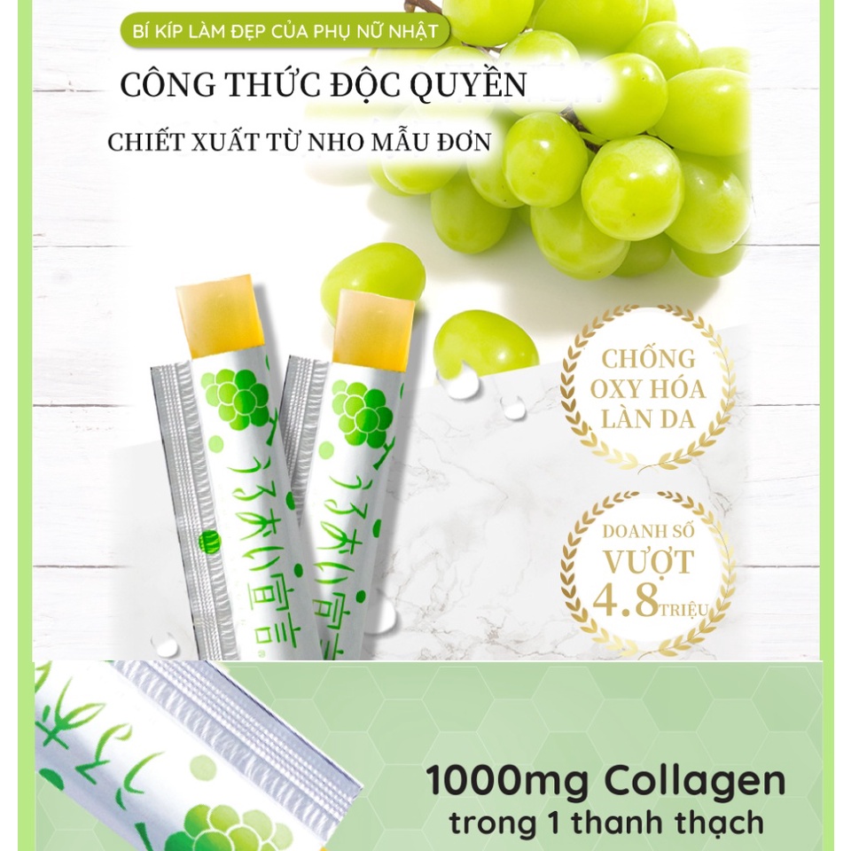 Thạch collagen Nhật Bản Aishitoto Collagen Jelly vị Nho mẫu đơn hỗ trợ làm đẹp da, tăng cường độ đàn hồi da 30.000 mg