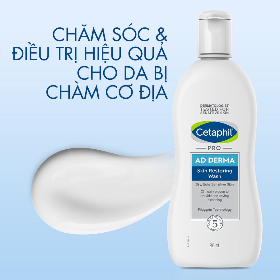 Sữa tắm dưỡng ẩm dịu lành cho viêm da cơ địa CETAPHIL PRO AD DERMA WASH 295ML