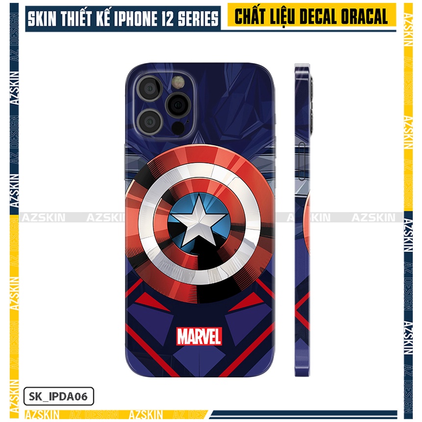 Dán Skin Marvel IPhone 14/14 Pro/Plus/14 pro Max |SK_IPDA06| Film Cao Cấp Chống Va Đập, Chông Xước, Dán Full Lưng Viền