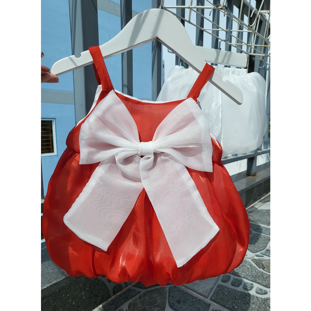 Bộ Áo Quần Voan Nơ Xinh Cho Bé Gái bé sơ sinh từ 3-15kg