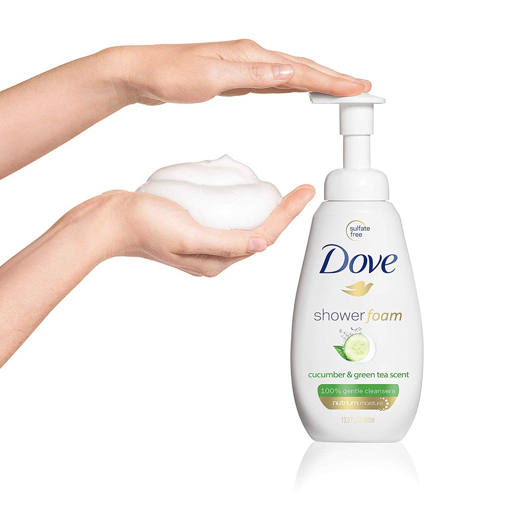 Sữa tắm vòi sen tạo bọt Dove Shower Foam Cucumber &amp; Green Tea Scent 400ml (Mỹ)